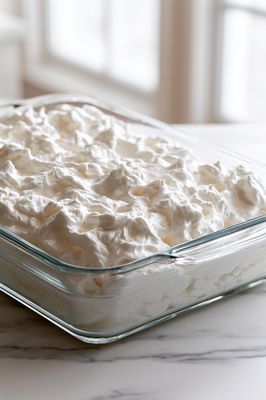 Whip the egg whites (if used) until firm peaks form