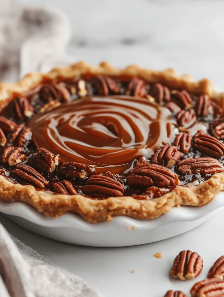 The Ultimate Pecan Pie with a Secret Caramel Swirl