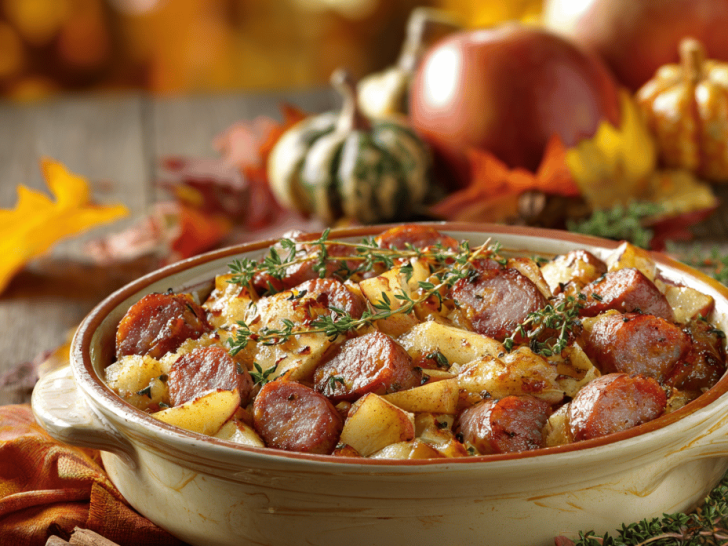 Cozy Up with this Unusual Autumn Sausage and Apple Casserole