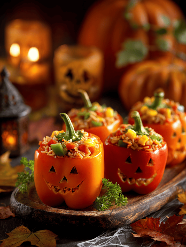 Halloween Jack-o’-Lantern Stuffed Peppers: A Spooky Twist on Comfort Food