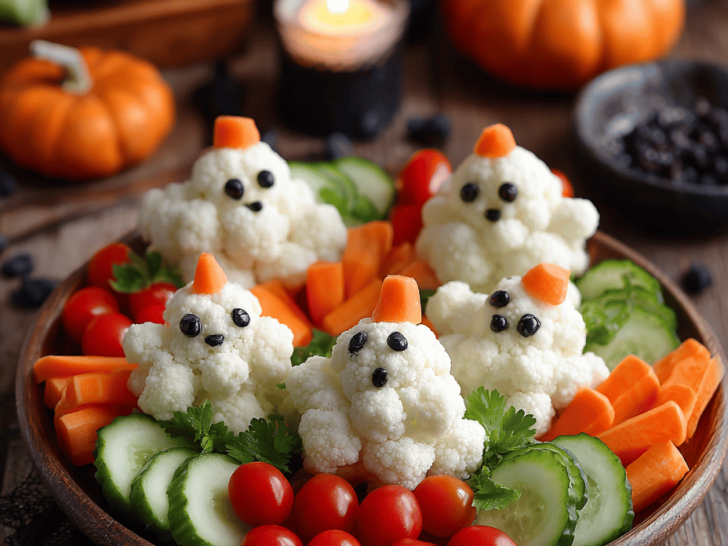 How to Make a Spooky but Simple Halloween Ghost Veggie Platter That Actually Wows