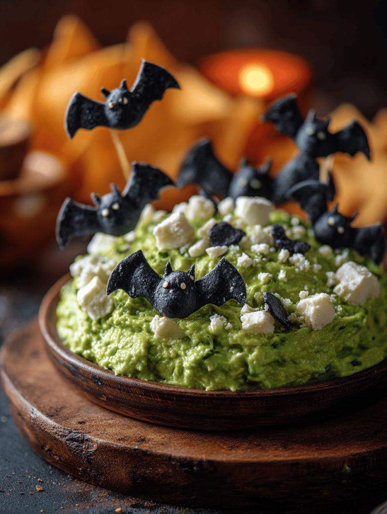 Halloween Guacamole with Bats: A Spooky Snack That’s Surprisingly Easy