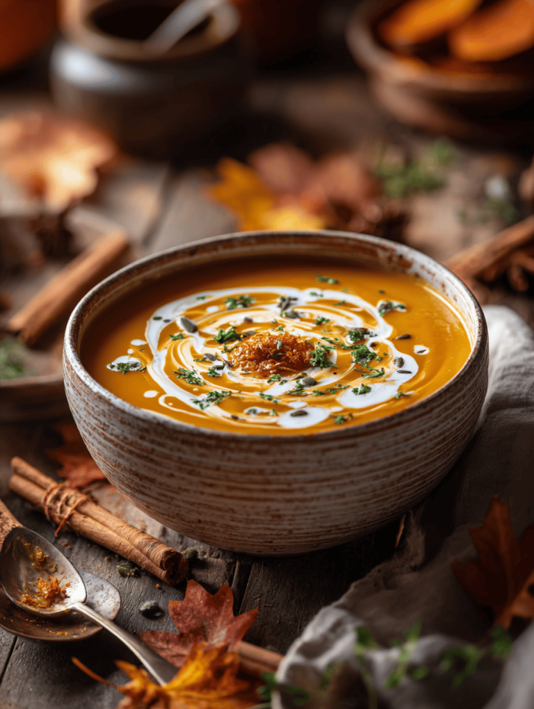 Warmth in a Bowl: Roasted Butternut Squash & Carrot Soup with a Touch of Ginger