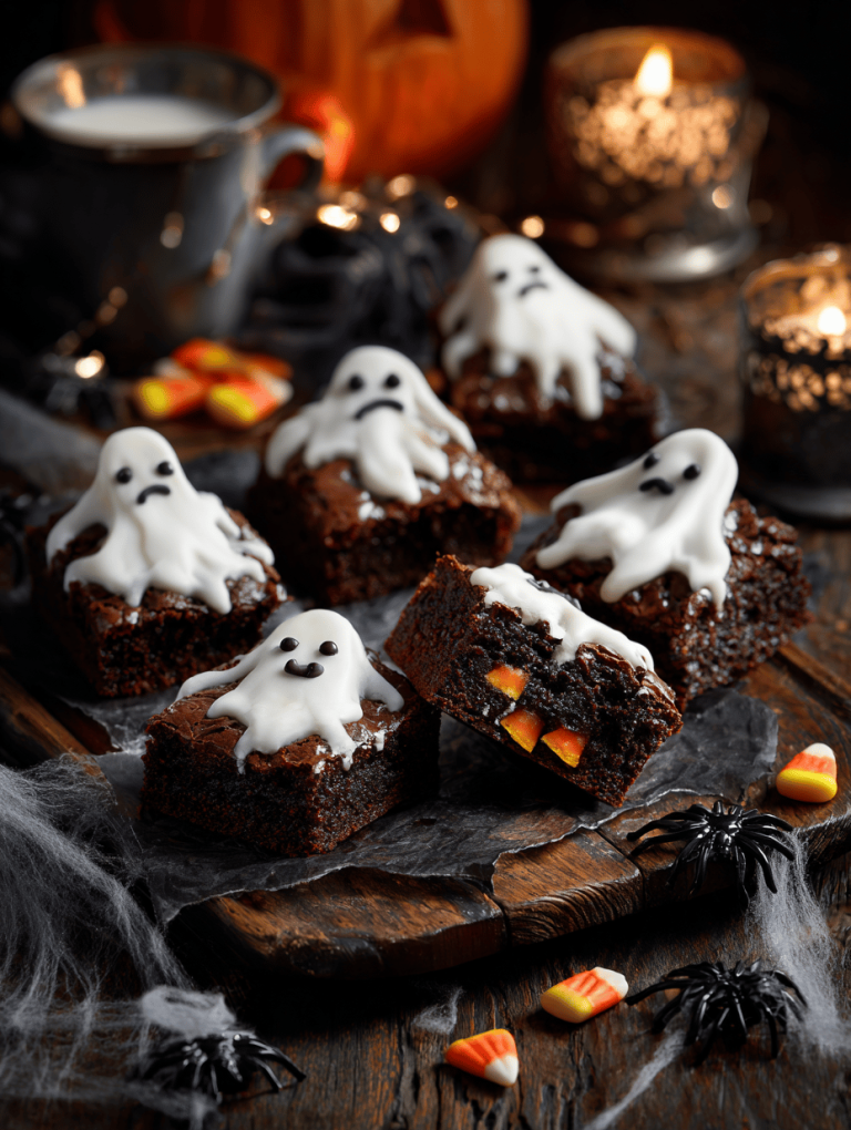 Halloween Ghost Brownies: A Spooky Delight with a Surprise Center