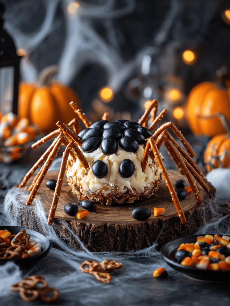 Halloween Spider Cheese Ball: A Creepy-Cool Crowd-Pleaser