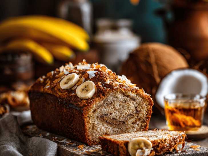 Banana Bread with a Secret Twist: Spiced Rum and Toasted Coconut