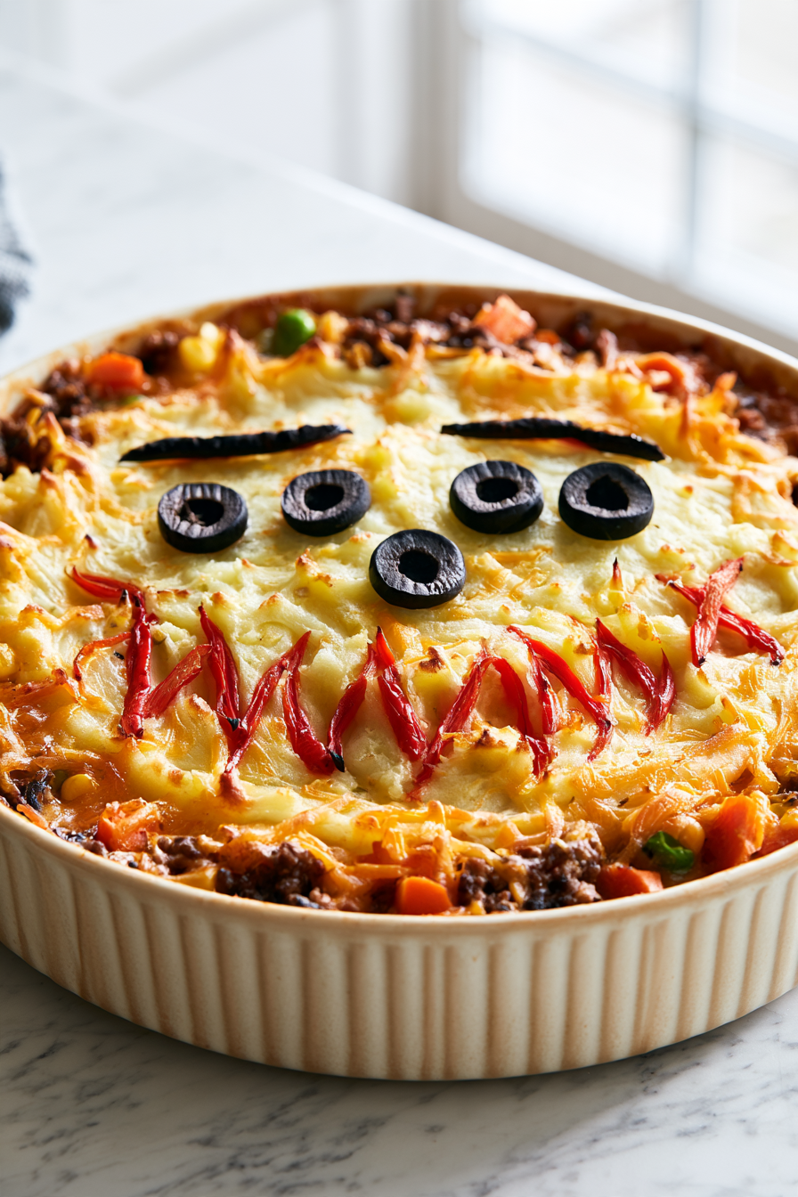 Bake for 20–25 minutes, until the filling is bubbling and the potato topping is golden around the edges