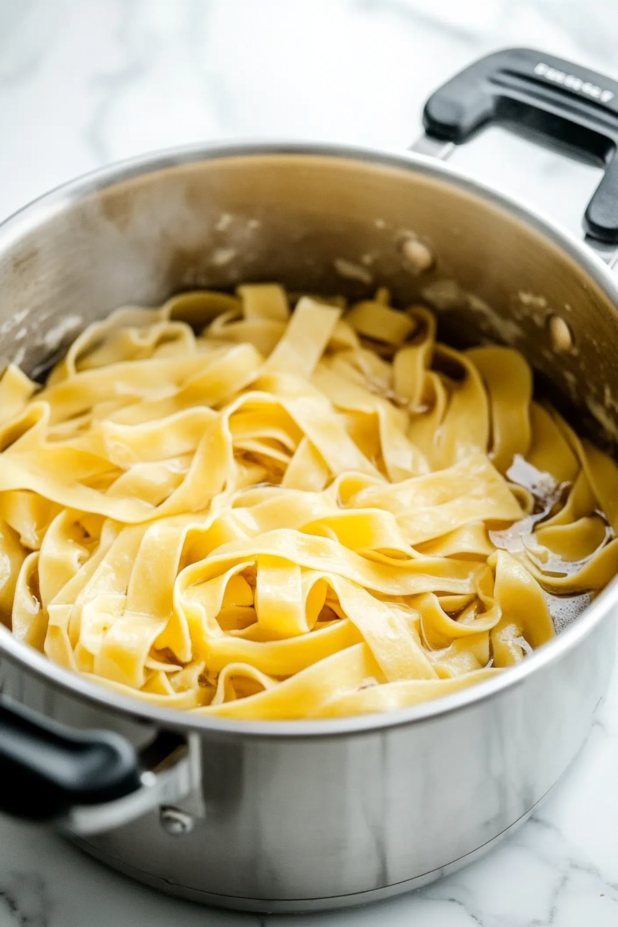 Bring a large pot of salted water to a boil, then add the pasta and cook according to package instructions until al dente
