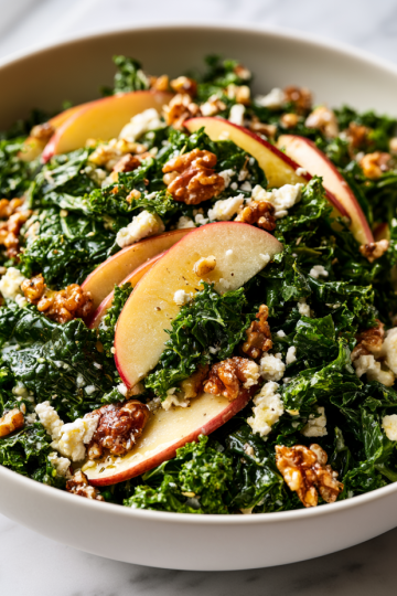 Fall Kale Salad with Apples and Walnuts