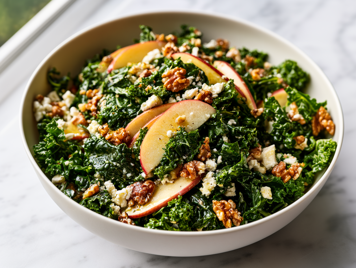Fall Kale Salad with Apples and Walnuts