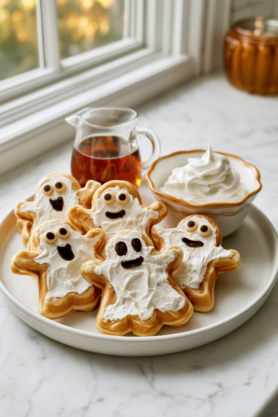 Halloween Ghost Waffles