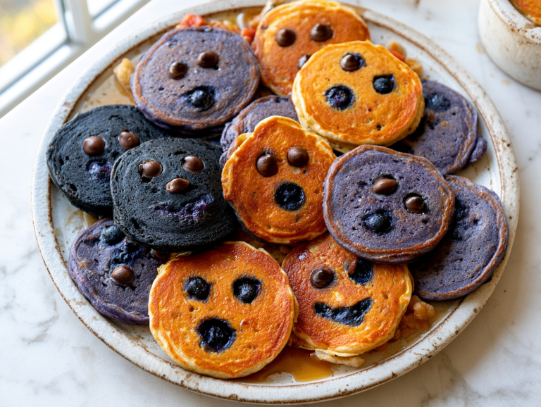 Halloween Spooky Face Pancakes