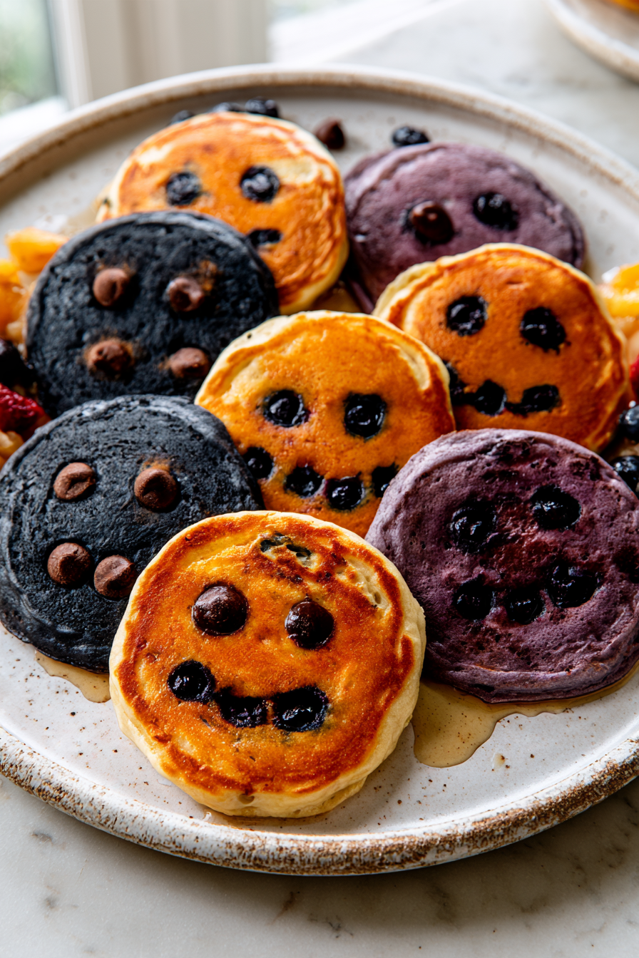 Halloween Spooky Face Pancakes