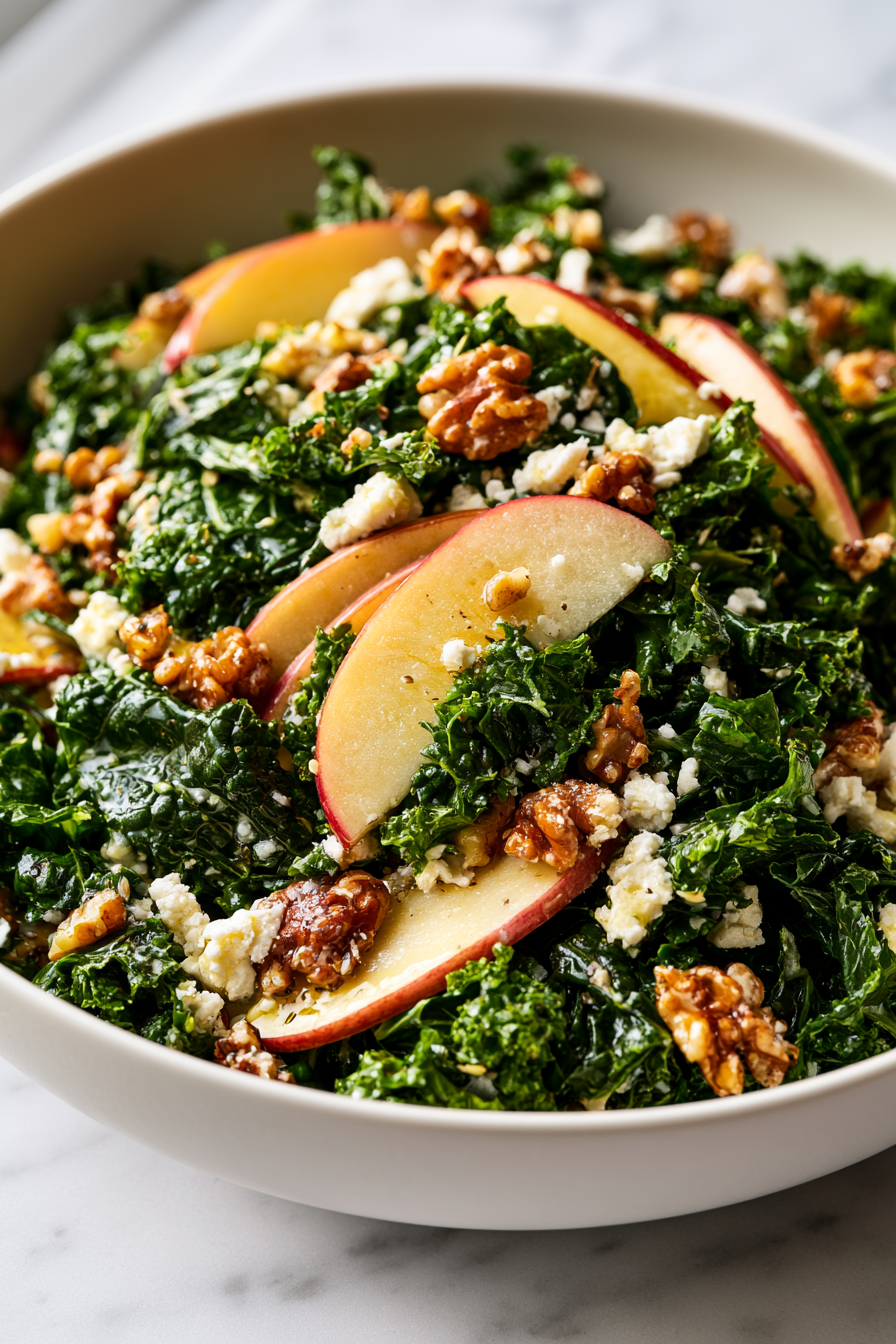 Serve Fall Kale Salad with Apples and Walnuts