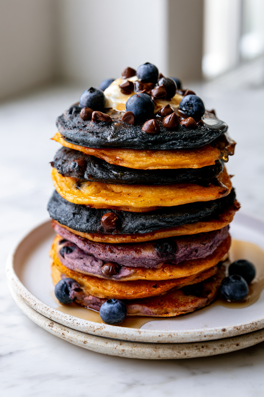 Serve Halloween Spooky Face Pancakes