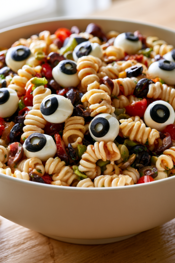 Spooky Halloween Pasta Salad