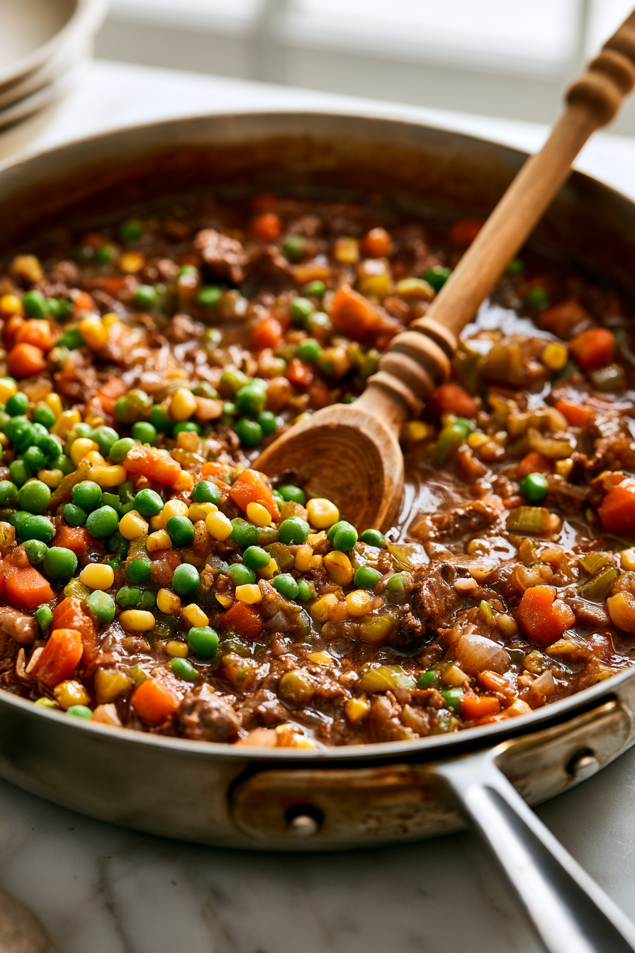 Stir in the peas and corn and cook for another 2 minutes