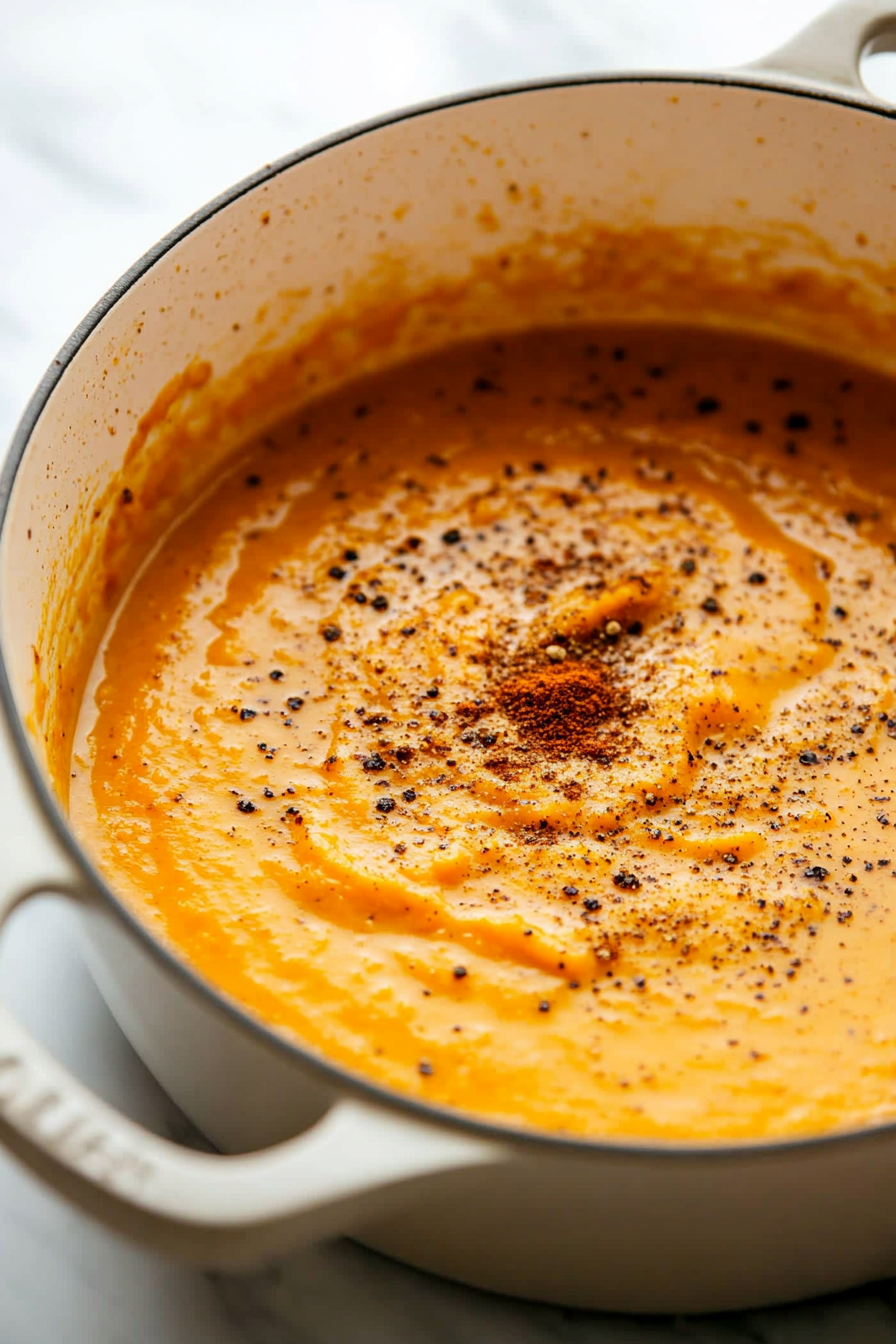 Stir in the pumpkin puree, smoked paprika, cumin, and chili flakes if using. Cook for about 2 minutes