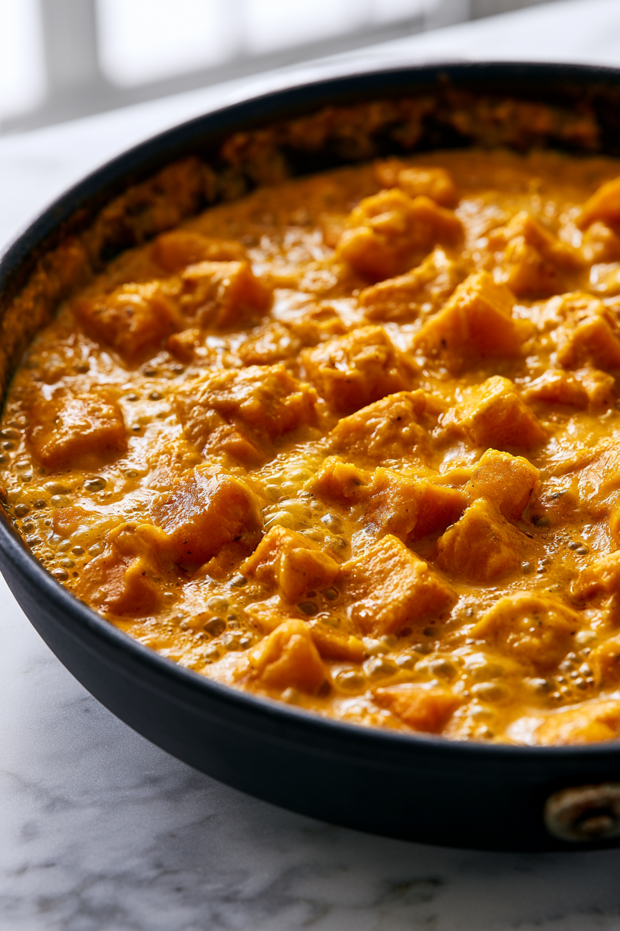 Uncover the skillet and taste the curry, adding salt as needed