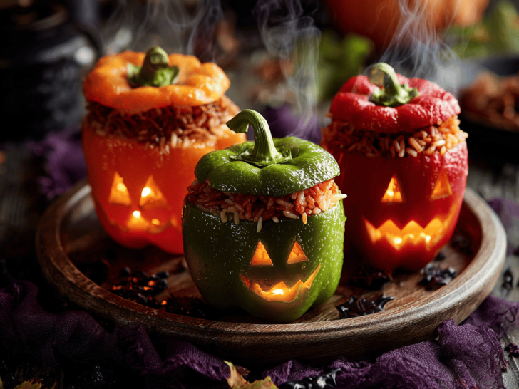 Halloween Jack-o’-Lantern Stuffed Peppers: A Playful Autumn Feast