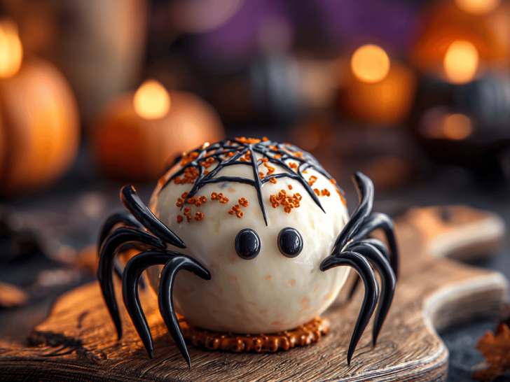 Halloween Spider Cheese Ball: A Creepy, Cheesy Showstopper