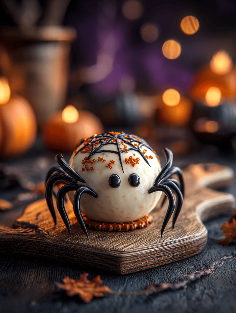Halloween Spider Cheese Ball: A Creepy, Cheesy Showstopper