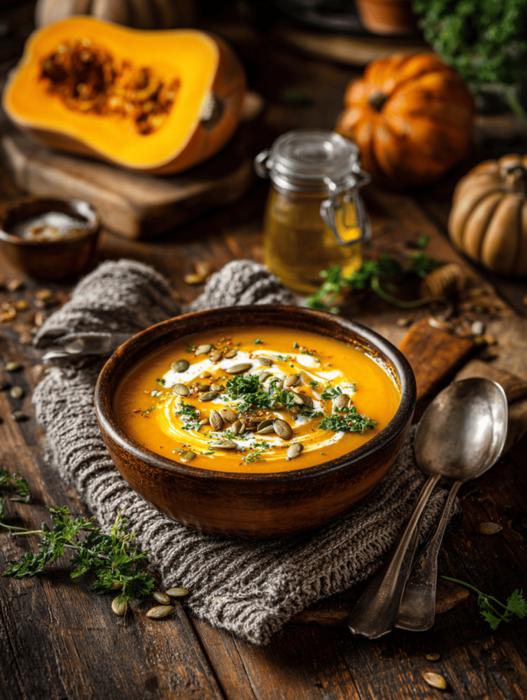 A Cozy Spin on Roasted Butternut Squash Soup: Unexpected Flavors and Textures