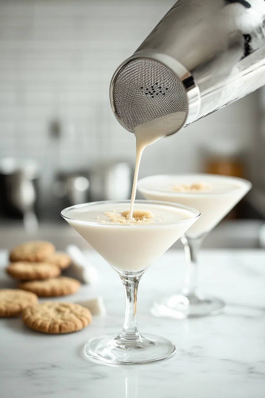 Strain the mixture into the glasses