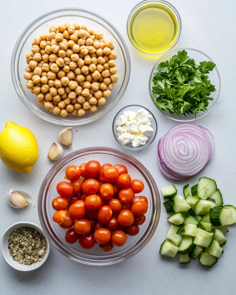 Mediterranean Bean Salad Recipe ingredients