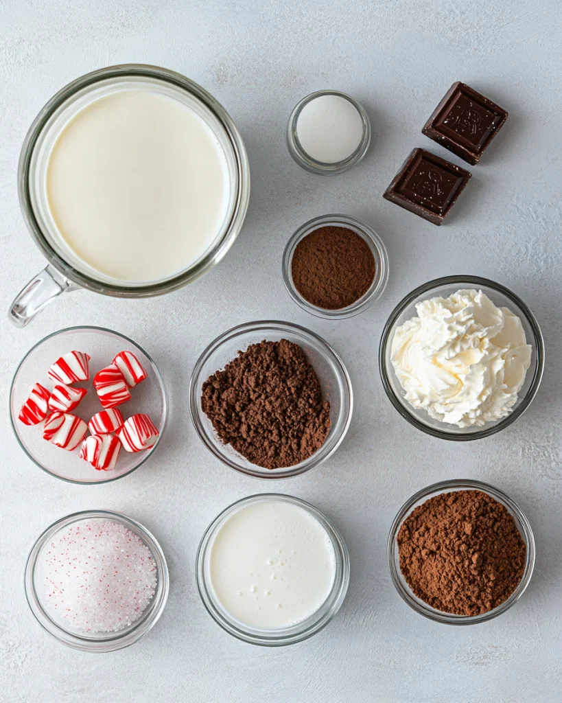 Peppermint Hot Chocolate Recipe Ingredients