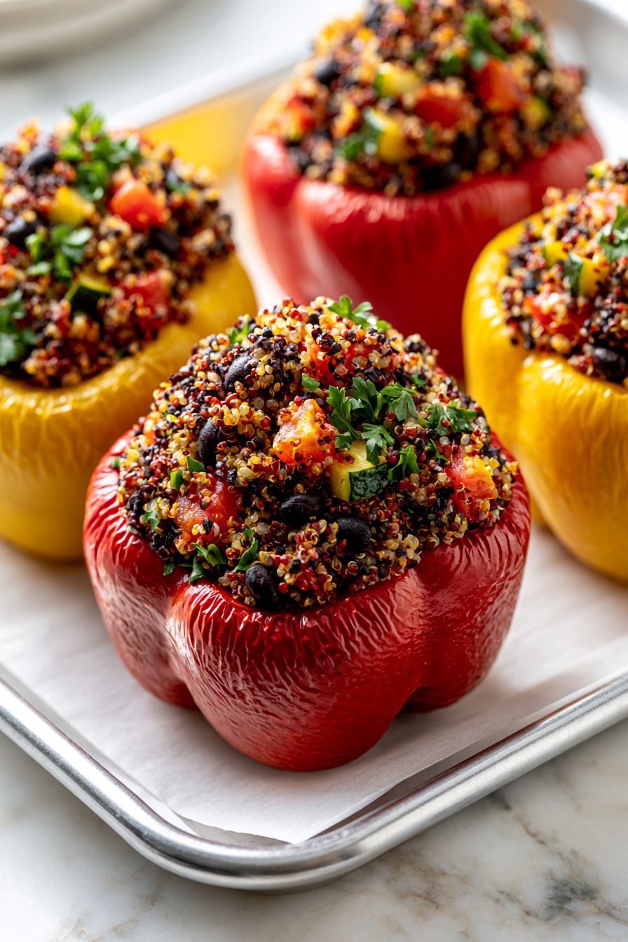 Remove the peppers from the oven and let them cool slightly so they are safe to handle