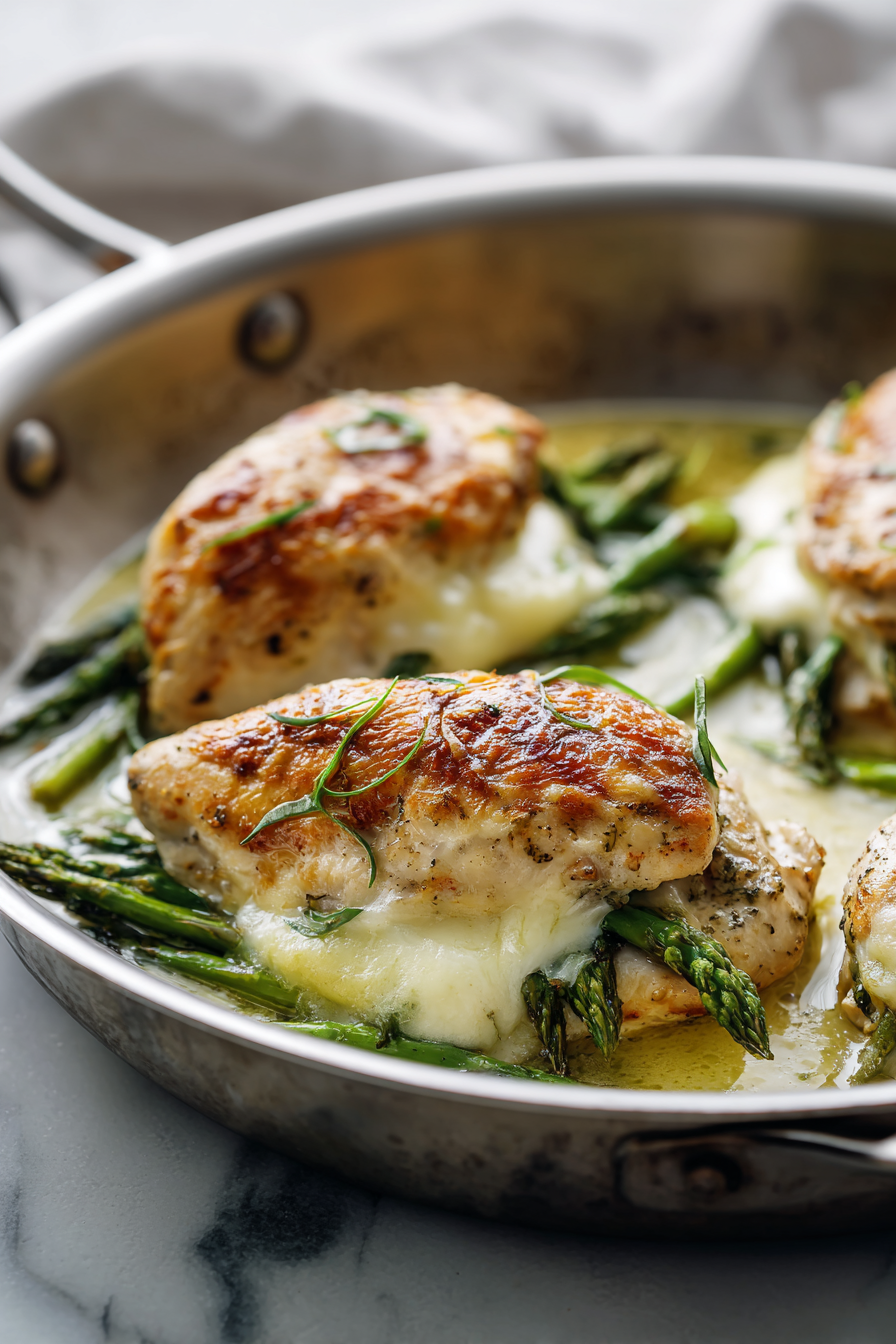 Sear stuffed chicken until golden on both sides