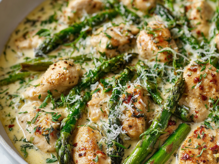 Creamy Chicken Asparagus Skillet
