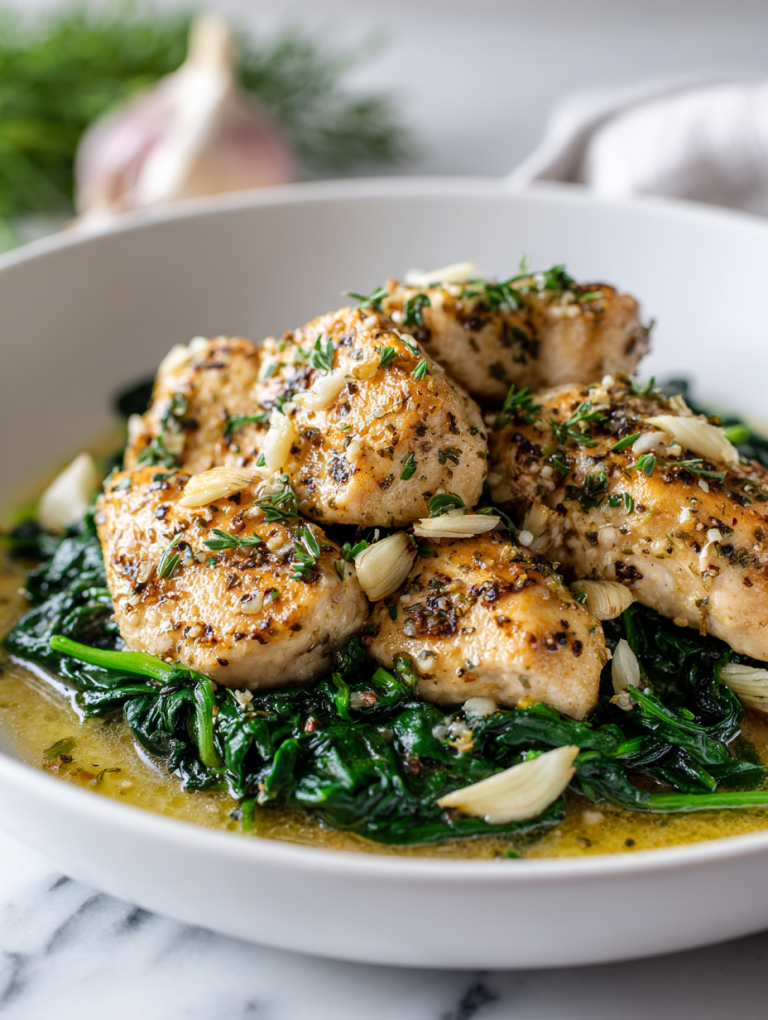 Garlic Chicken Spinach Recipe