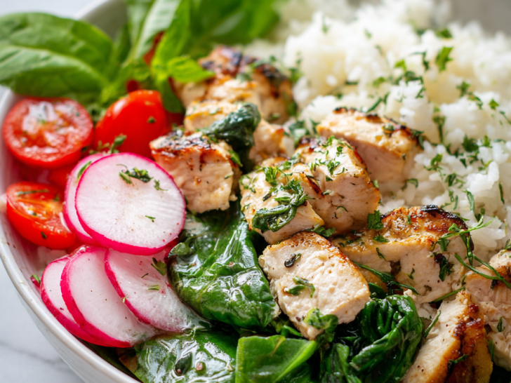 Chicken Spinach Rice Bowl