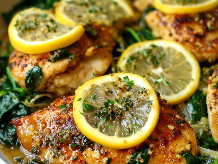 Lemon Chicken Spinach Skillet