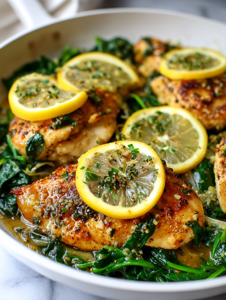 Lemon Chicken Spinach Skillet