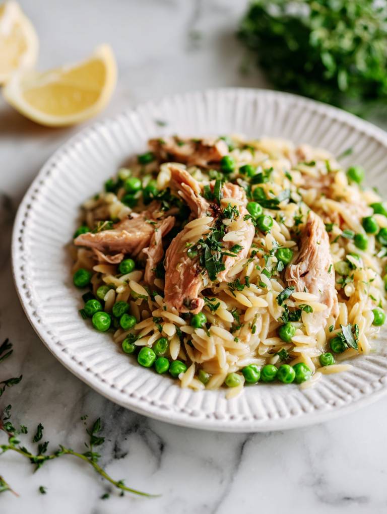 Chicken Orzo With Peas