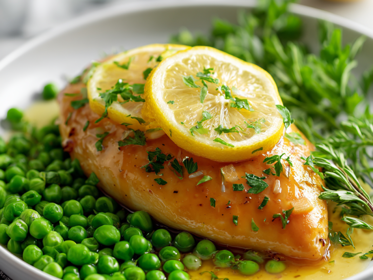 Lemon Chicken With Peas