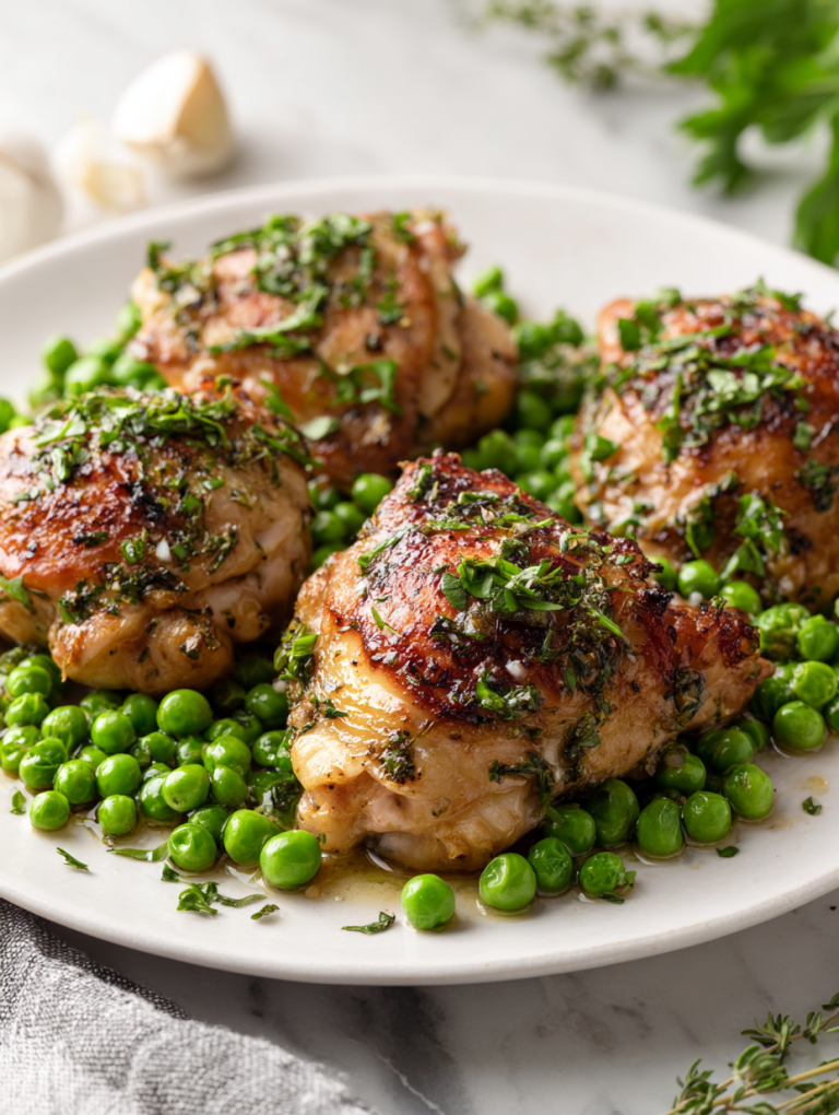 Spring Chicken With Peas