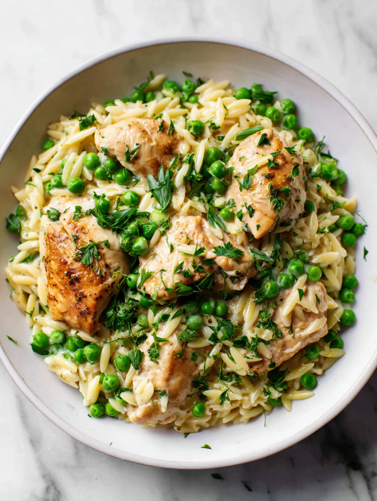 Spring Chicken Orzo With Peas