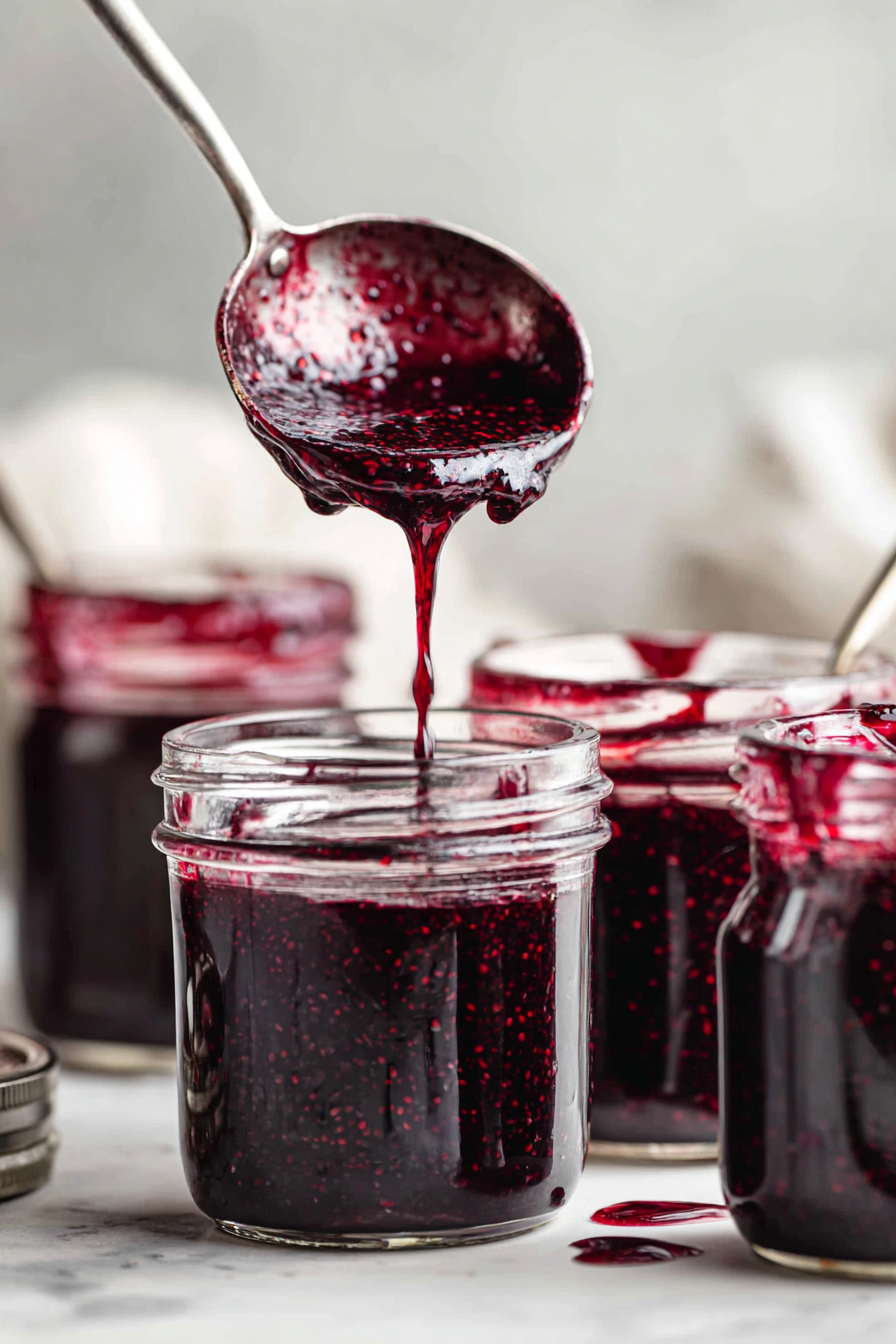 Carefully ladle the hot jam into sterilized jars