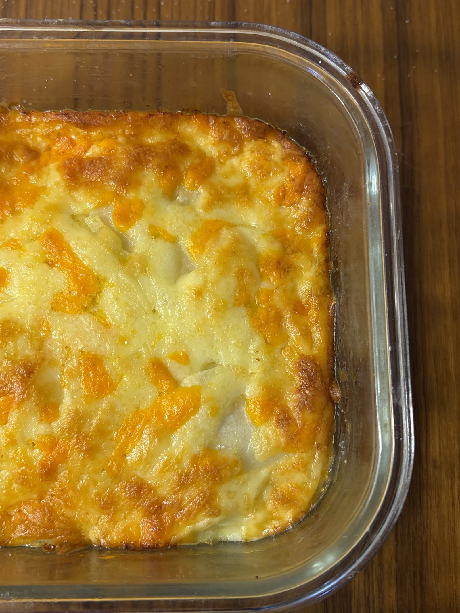 Bake for about 1 ½ hours, until the potatoes are tender and the sauce is bubbling.
