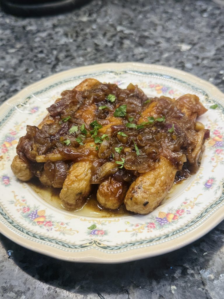 Beer-Braised Bratwurst with Caramelized Onions Recipe