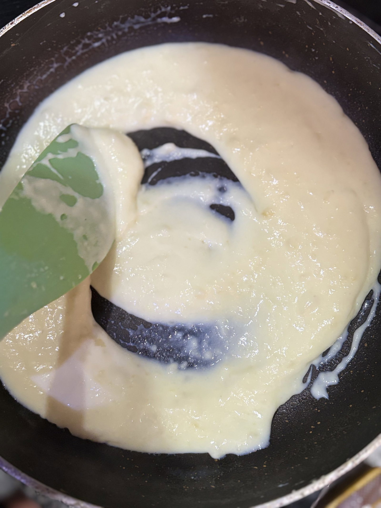 Cook until thickened, 3 to 5 minutes, then stir in the cheese until fully melted.