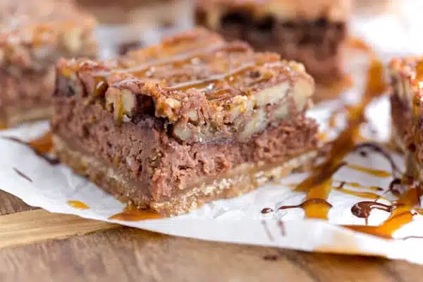 Double Chocolate Pecan Cheesecake Bars