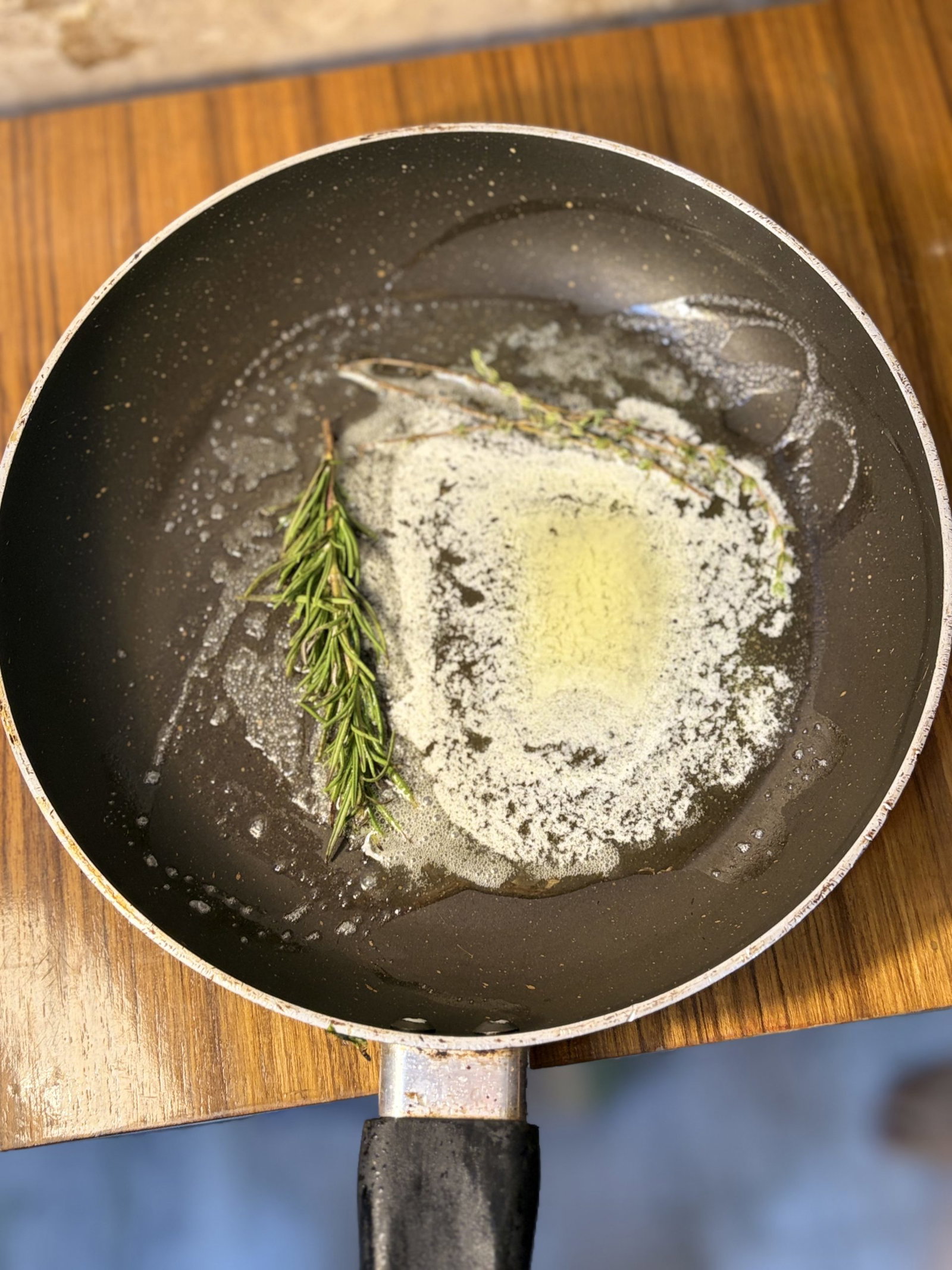 Heat the olive oil and butter in a large skillet
