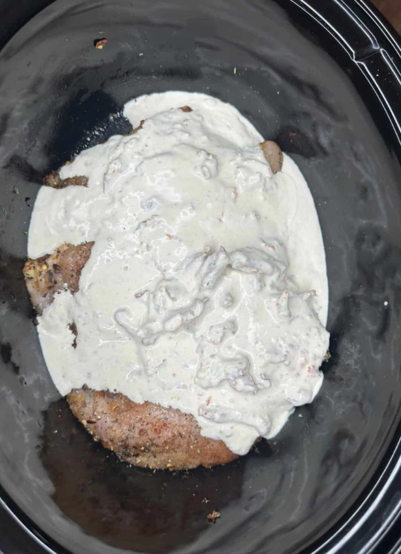 Pour the sauce mixture over the chicken in the crockpot. Set the crockpot to cook on high for 3 hours or low for 5 hours
