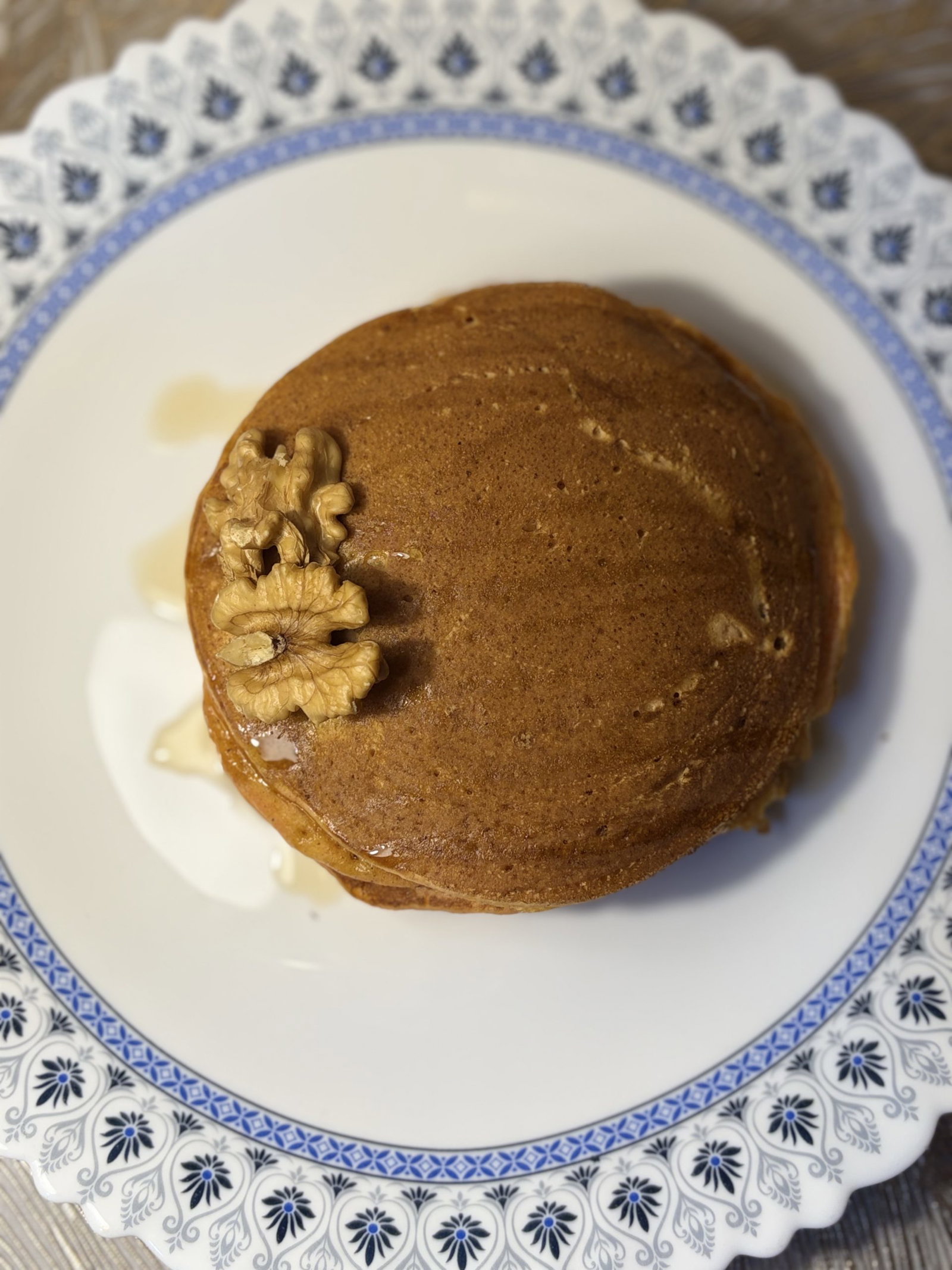 Serve them warm with maple syrup or a tiny pat of butter