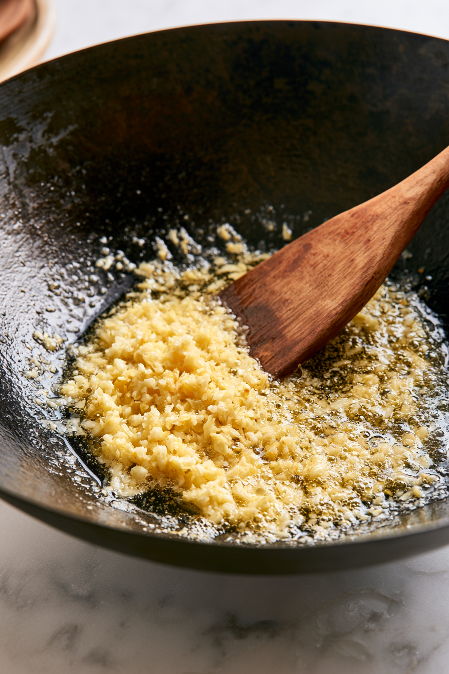 Add the minced garlic and cook for about 30 seconds until fragrant, being careful not to let it brown.